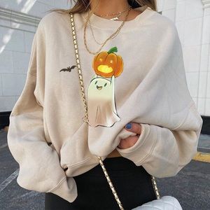 Women’s ghost and pumpkin Halloween sweater